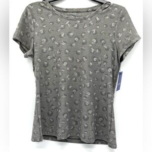NWT Apt. 9 Short Sleeve Top - Silver Tin Color - Size M Petite